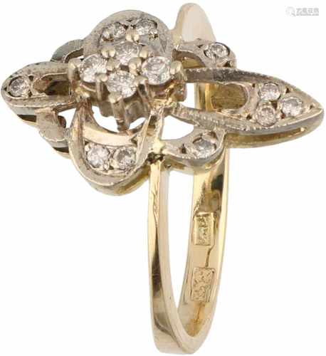 Ring yellow gold, ca. 0.18 carat diamond - 18 ct.