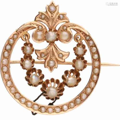 Brooch rosé gold, seapearl - 14 ct.