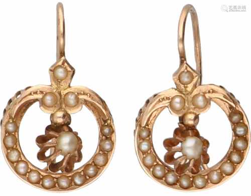 Earrings rosé gold, seapearl - 14 ct.