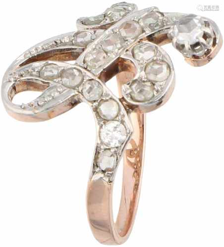 Ring rosé gold, diamond - 14 ct. and Pt 950.