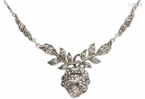 Necklace silver, marcasite - 835/1000.