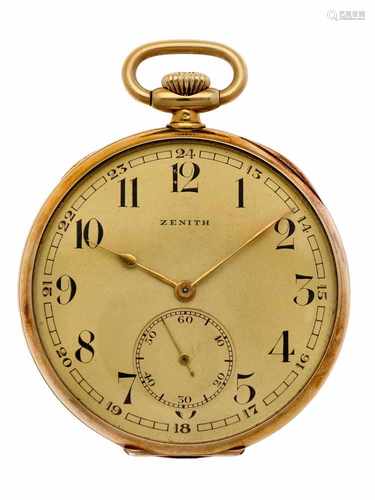 Pocket watch Zenith gold - Men's pocket watch - Manual winding - Ca. 1901.