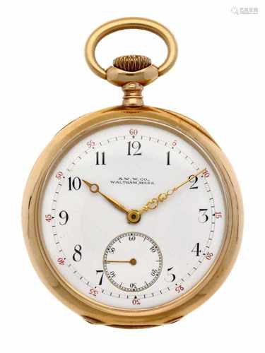 A.W.W.Co. Whaltham Mass gold - Men's pocket watch - Manual winding - Ca. 1897.