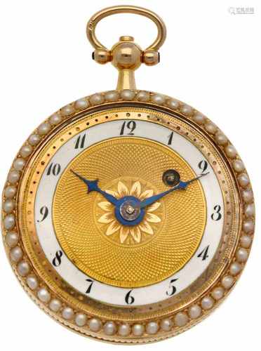 Pocket watch gold, Courvoisier A. Paris - Ladies pocket watch - Manual winding - Ca. 1800.