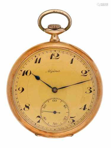 Pocket watch Alpina gold - Men's pocket watch - Manual winding - Ca. 1900.