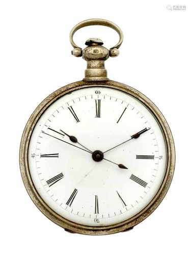 Pocket watch silver, Chinese anchor escapement - Men's pocket watch - Manual winding - Ca. 1830.