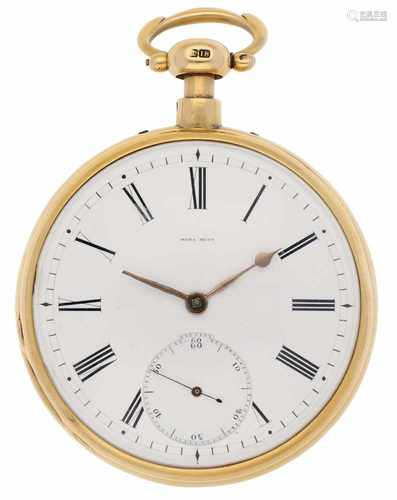 Pocket watch gold, verge escapement 'Bartlett'S Buildings Holborn, M.Master, London' Repetition -