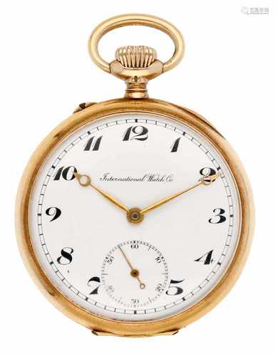 Pocket watch IWC gold - Men's pocket watch - Manual winding - Ca. 1900.