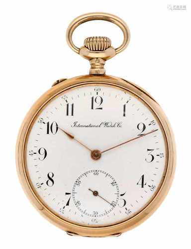 Pocket watch IWC gold - Men's pocket watch - Manual winding - Ca. 1900.