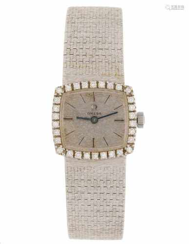 Omega vintage white gold diamond - Ladies watch - Manual winding - Ca. 1960.