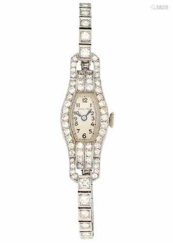 Zenith Art Deco - Ca. 3.42 carat diamond - Ladies watch - Manual winding.