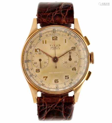 Titus Chronograph - Men's watch - Manual winding - Ca. 1955.