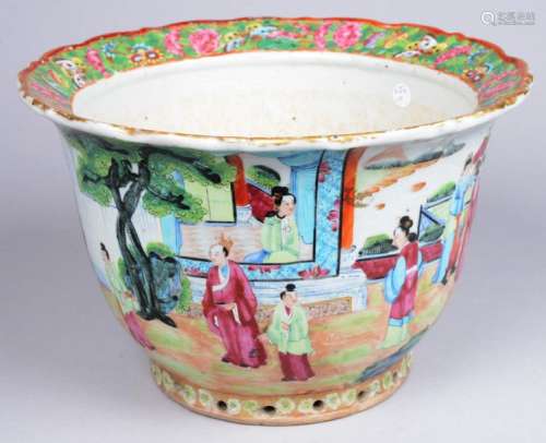 CHINE, cache pot (seul) en porcelaine Canton, fin …