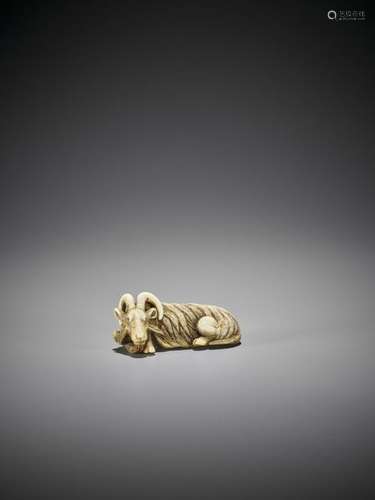 MASANAO (ATTR.): A SUPERB IVORY NETSUKE OF A RECUM…