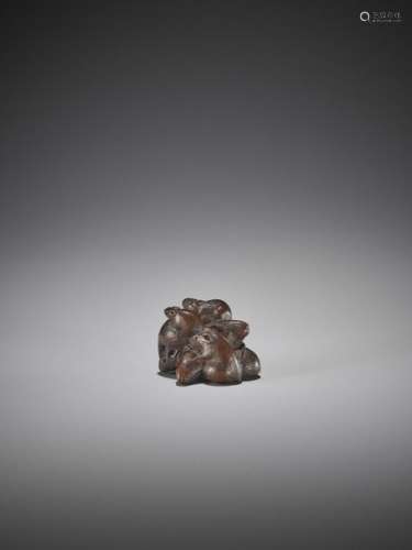 SARI: A FINE WOOD NETSUKE OF A CLUSTER OF RATS By …