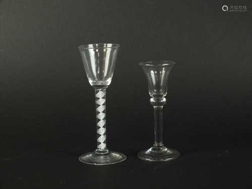 Two eighteenth century wine glasses