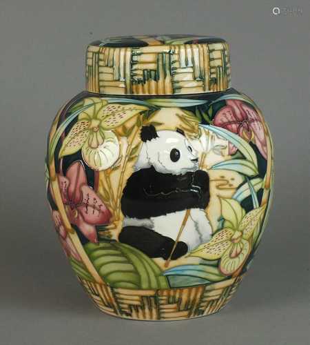 Moorcroft Collectors Club 'Panda' ginger jar and cover