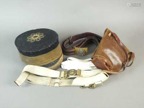 Victorian Royal Engineers pill box cap, belt and further militaria