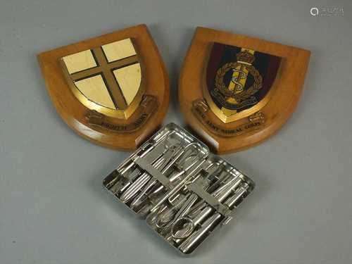 Eighth Army and Royal Medical Corps shields, German Field Surgeons kit