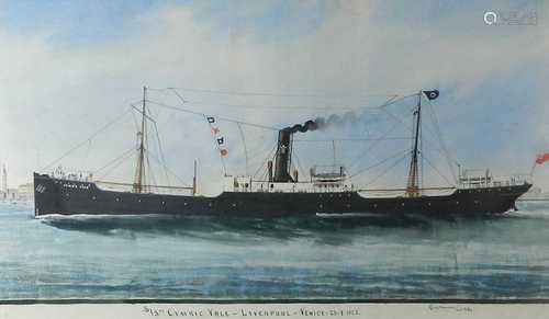 Giovanni Luzzo, SS Cymric Vale, watercolour