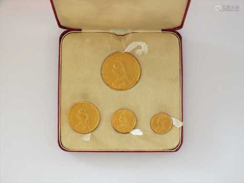 Victoria 1887 Jubilee specimen gold coin set