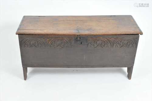 A late 17th century six plank coffer