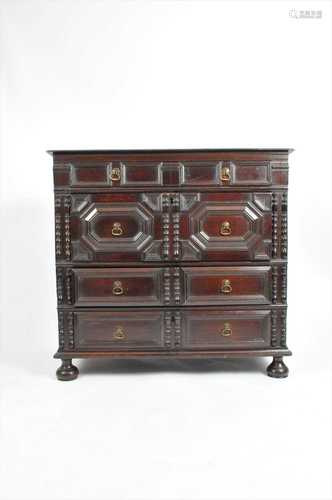 A Charles II oak chest of drawers, circa 1680