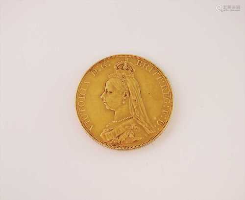 A Victoria Jubilee £5 coin dated 1887