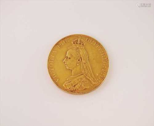 A Victoria Jubilee £5 coin dated 1887