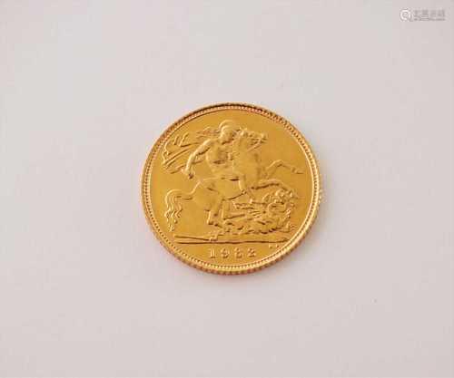 An Elizabeth II half sovereign