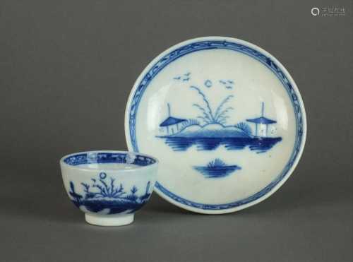 Caughley toy tea bowl and saucer, circa 1780-90