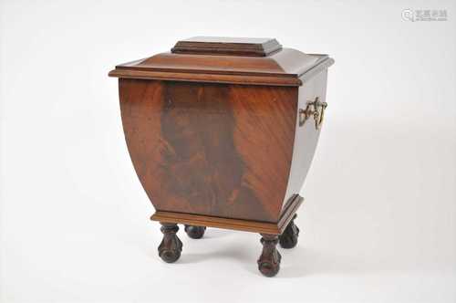 A 19th century mahogany cellarette or coal compendium