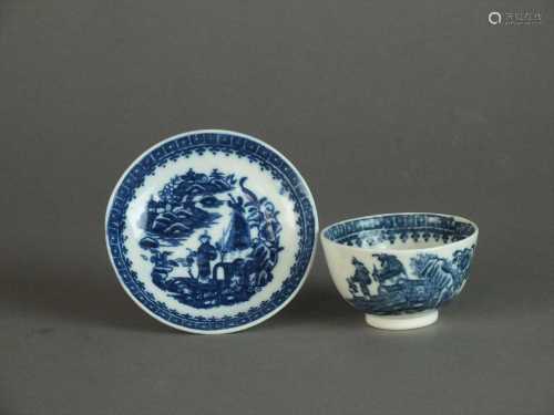Caughley toy teabowl and saucer, circa 1785