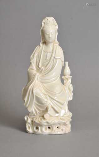 A Chinese Dehua blanc de chine porcelain figure of Guanyin