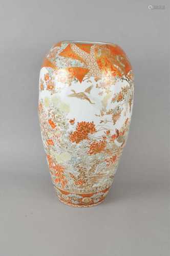 late Meiji Period (1868-1912) A very large Japanese Kutani vase