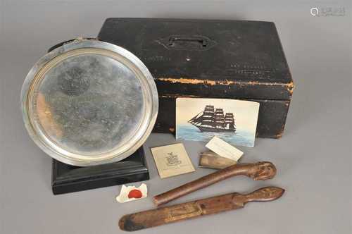 A 19th century leather-clad dispatch box and personal effects relating to New Zealand