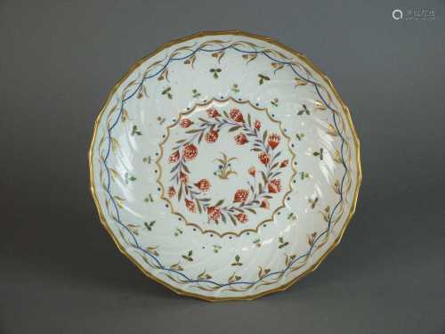 Caughley polychrome bread and butter plate, circa 1792