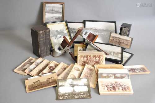 Of Boer War interest, a collection of early photographs, stereoscopic cards and viewers