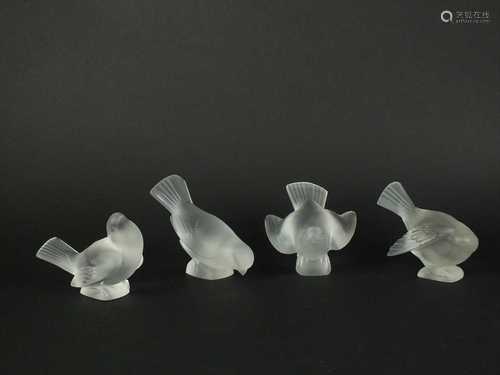 Set of four Lalique Crystal 