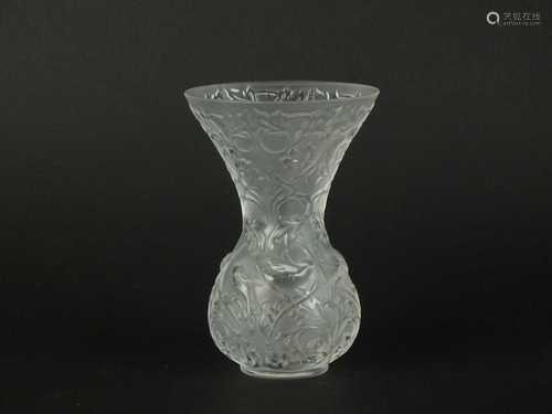 Lalique Crystal 'Arabesque' vase