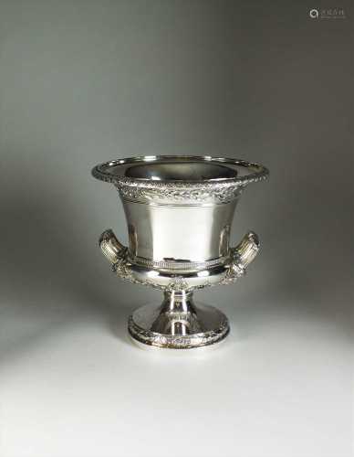 An Edwardian silver champagne/wine cooler
