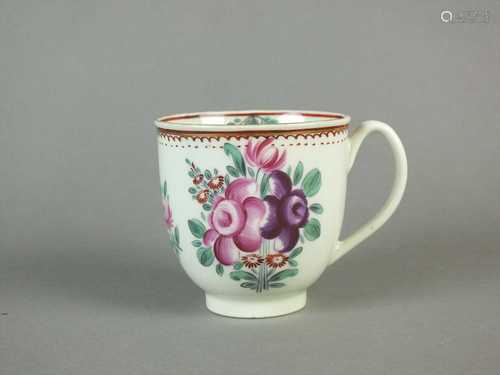 Caughley polychrome coffee cup, circa 1785-90