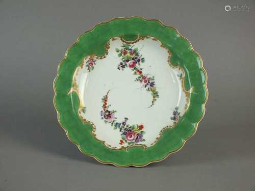 Worcester 'Marchioness of Huntly' plate, circa 1770-75