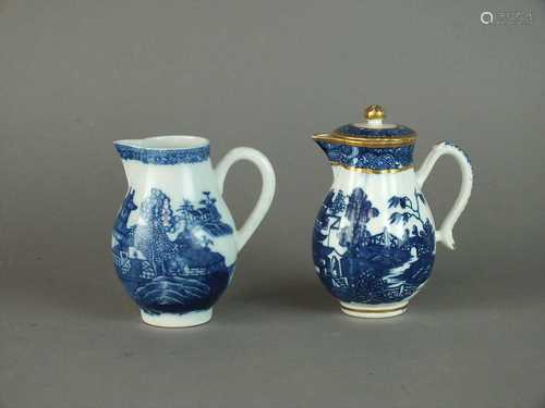 Two Caughley sparrow beak milk jugs, circa 1782-92