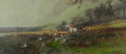 Arthur Willett, (1857-1918), Hunting scene, watercolour