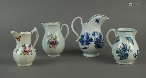 Four Worcester cream jugs, circa 1770-90