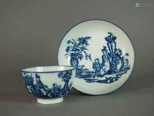 Caughley teabowl and saucer, circa 1785