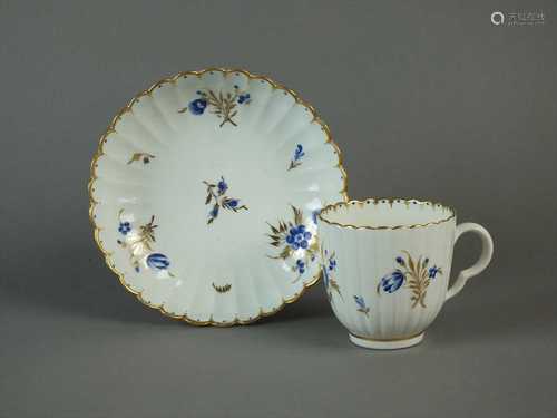 Caughley coffee cup and saucer, circa 1790