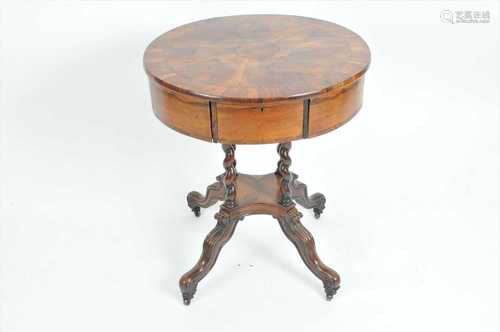 A Regency spinning drum topped occasional table