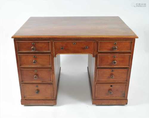 A 19th century mahogany pedestal desk